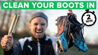 CLEAN YOUR FOOTBALL BOOTS IN 2 MINUTES  Make them last longer [upl. by Ydnil]