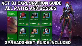 ACT 81 Exploration Guide  Path Counters  Boss Options Spreadsheet  Marvel Contest of Champions [upl. by Llerdnad898]