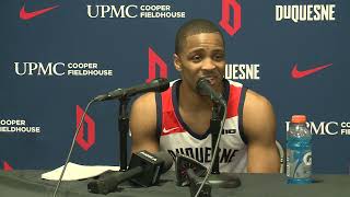 MBB Postgame Kareem Rozier III vs Dayton 12125 [upl. by Herzog13]