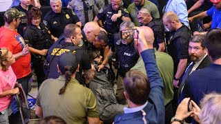 Police use Taser to subdue man who stormed media area of Trump rally in Johnstown [upl. by Harrod87]