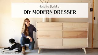 How to Build a MidCentury Modern DresserFROM 2x4s and PLYWOOD [upl. by Paresh]