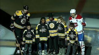 Bruins honour Willie O’Ree before game against Canadiens [upl. by Nihahs]