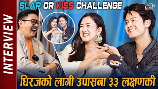 Dhiraj Magar amp Upasana Singh Thakuri Interview  हसाउनु हसाए 😂 Slap or KISS Challenge मा होस्ट तनाव [upl. by Jea]