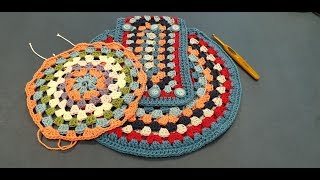 Crochet Granny CircleMandala Blanket  Part 1 [upl. by Allerym]