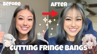 cutting fringe bangs  Easily hidden bangs tutorial  GABBY HUA [upl. by Aniram]