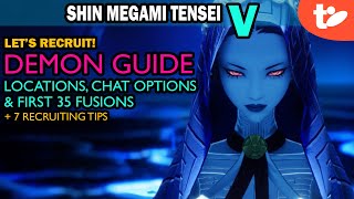 Shin Megami Tensei V Demon Guide Locations Recruiting Conversations Skills amp First 35 Fusions [upl. by Dorolisa]