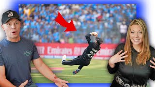 Couple Reacts to RIDICULOUS Catches in Cricket [upl. by Sayce]