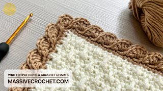 The Most WONDERFUL amp EASY Crochet Border for Beginners 👌 ✅ CUTE Crochet Edging for Baby Blanket [upl. by Vento]