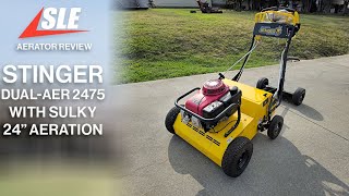 Stinger DualAER 2475 24quot Walk Behind Lawn Aerator and Sulky Review [upl. by Htebyram]