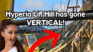 Hyperia Lift Hill has gone VERTICAL [upl. by Garwood]