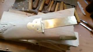 long rifle build Lancaster county pt26 inletting the patch box hinge to the gunstock [upl. by Hillhouse]