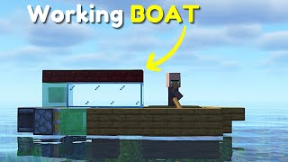 Minecraft How To Make An Working Boat Easy Tutorial [upl. by Canty]