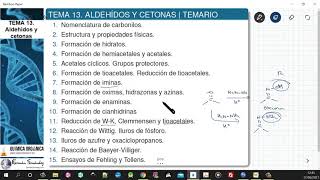 TEMA 13 ALDEHÍDOS Y CETONAS  TEMARIO [upl. by Arobed]