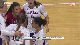 Kansas vs Kansas State Womens Volleyball Highlights [upl. by Ehtylb]