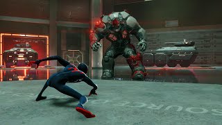 Marvels SpiderMan Miles Morales  Rhino Boss Fight Final encounter  PS5 4K60fps HDR [upl. by Neerac]