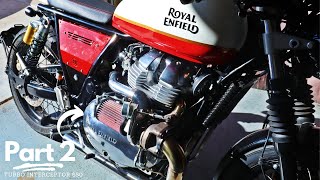 Turbo Royal Enfield INT650 Racer Build  Part TWO [upl. by Voltmer]