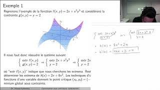 Mathématiques I  Cours 91  Optimisation sous contrainte méthode de substitution part I [upl. by Ardnahs]