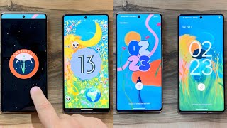 Android 13 vs Android 14  Google Pixel 7 Pro [upl. by Aisatana705]