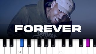 Chris Brown  Forever piano tutorial [upl. by Dorcus]