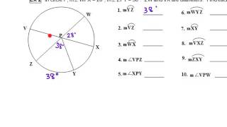 Finding Arc and Central Angle Measures [upl. by Coleman]