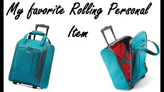 My favorite rolling personal item  American Tourister Rolling Tote  Free personal item bag [upl. by Eilram672]