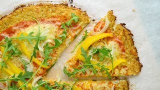 Pizza con masa de coliflor Receta vegetariana [upl. by Brenna]