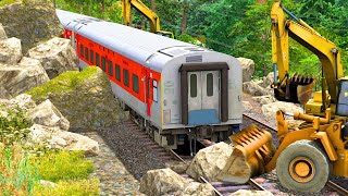 TRAIN CROSSING LANDSLIDE TRAIN RESCUE SITE  BUMPY RAILROAD Train Simulator  Railwork  NTG GAMING [upl. by Alekat]