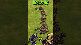 50 Elite Samurai vs 50 Elite Tarkans AoE2 Shorts ageofempires gaming katana [upl. by Yenot218]