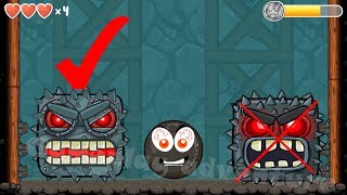 RED BALL 4  RED BALL 3 BLACK BALL FIGHTS BOX FACTORY BOSS in INTO THE CAVES [upl. by Nomis]