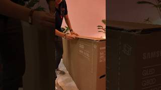 Unboxing Samsung TV QLed 4k Q80D 2024 samsung asmr unboxing tv [upl. by Kristian536]