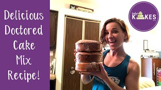 Delicious Doctored Cake Mix Recipe  Yellow Cake  Karolyns Kakes [upl. by Linsk]