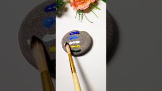 DIY stone painting Landscape painting on stone🏞️✨diy landscape painting trending shorts viral [upl. by Nonnaehr]