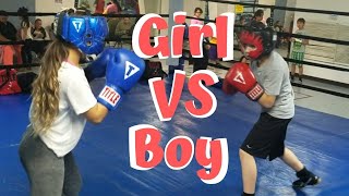 12 yr old Boy vs 16 yr old Girl  Sparring session Boxing [upl. by Hayotal]