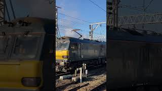 Caledonian Sleeper Class 92018 Passing Crewe [upl. by Akinad293]