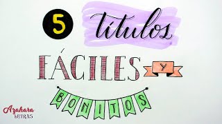 👩‍🏫 5 Títulos Fáciles y Bonitos para Trabajos y Apuntes [upl. by Llevrac]