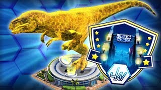 TYRANNOSAURUS REX BADGE BEACON  Jurassic World The Game [upl. by Parrott]