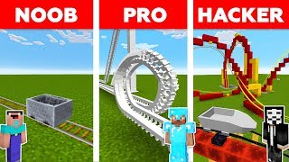 Minecraft NOOB vs PRO vs HACKER  ROLLER COASTER CHALLENGE in minecraft  Animation [upl. by Reklaw]