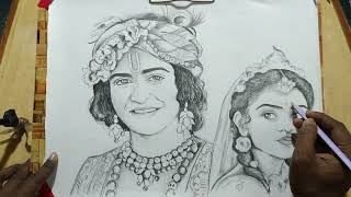 how to draw sumedh mudgalkar and mallika singhhow to draw radha krishna easy pencil sketch [upl. by Saibot]