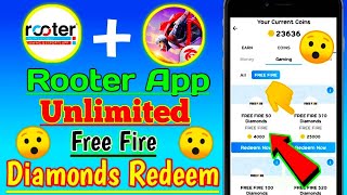 Rooter App Free Fire Diamond Kaise Le 2025  How To Redeem Diamond from Rooter App [upl. by Inaffets666]