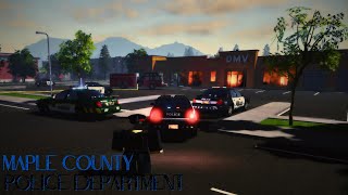 ROBLOX  Maple County  Police Pursuits amp Assisting Fire Department [upl. by Godderd]