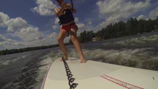 Paddle boarding behind jet ski [upl. by Annaes]