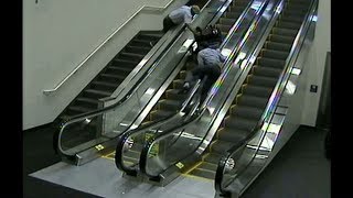 Woman in wheelchair tumbles down escalator at Portland airport [upl. by Adigun722]