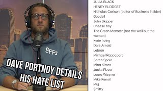 Dave Portnoy Details His Hate List [upl. by Aldarcie]