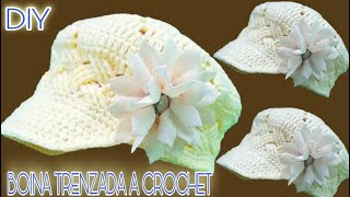 Boina TRENZADA tejida a CROCHET TUTORÍAL [upl. by Schnabel]