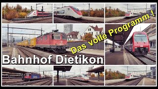 “Das volle EisenbahnProgramm”  Zugsichtungen beim Bahnhof Dietikon Kanton Zürich Schweiz 2021 [upl. by Allred]