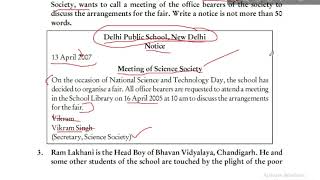 Notice Writing Class 12 English CBSE Board Exam 2023 [upl. by Dalis]