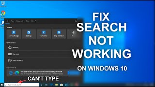 Fix Search Not WorkingCant Type On Windows 10  5 Ways [upl. by Bolitho]