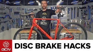 Disc Brake Hacks For Road Bikes  Road Bike Maintenance [upl. by Tini]