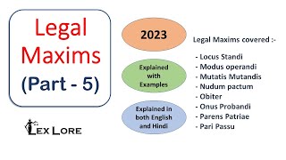 Legal Maxims  Meaning with Examples PART 5  Explained in Hindi [upl. by Potts]