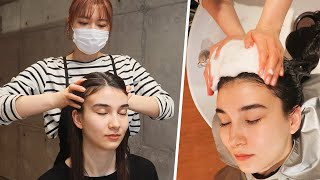 Migraine and Eye strain Healing Head Wash by Japanese Pro  ASMR [upl. by Elicia]